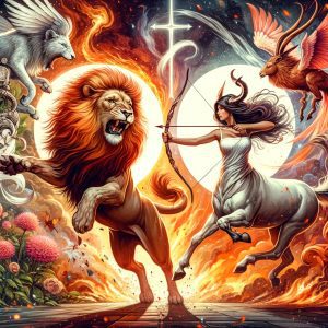 Aslan Erkeği Yay Kadını Aşk Uyumu